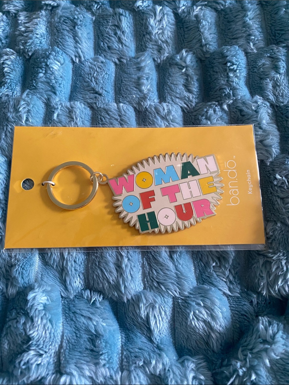 ban.do Pink & Multicolor "Woman of the Hour" Keychain
